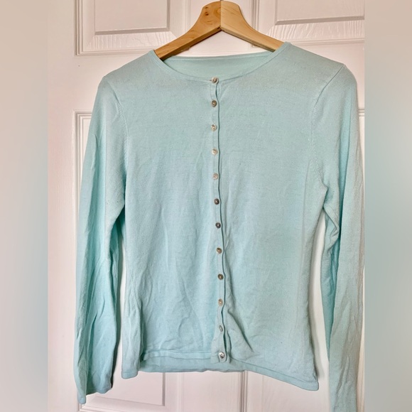 Pastel mint green button down cardigan - Picture 5 of 6